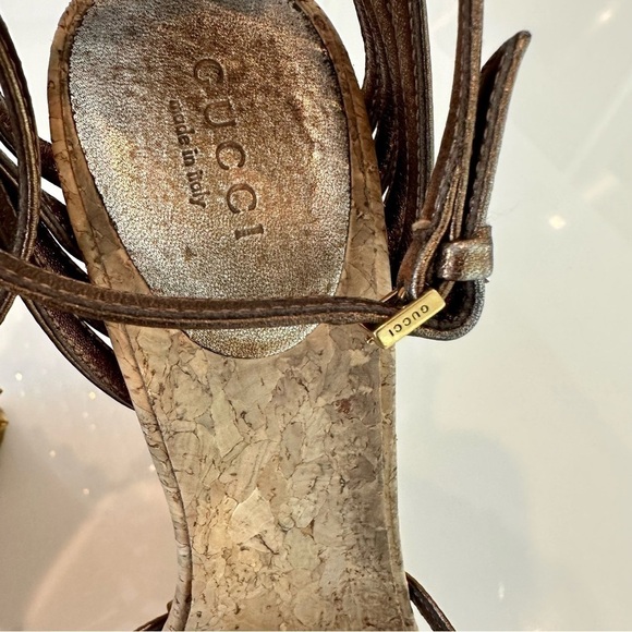 Gucci Studded Cecyl Leather Wedges - Picture 8 of 16